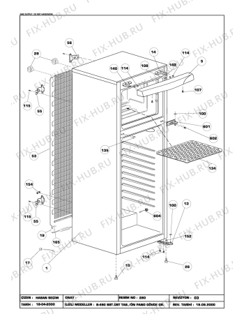 Схема №4 BEKO RCH 4900 HCA (6065487182) с изображением Дверь для холодильника Beko 4148450100